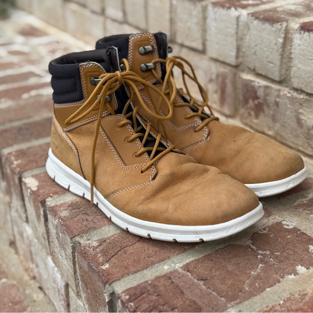 Timberland Men's Casual Tan Leather Lace-Up Boots
